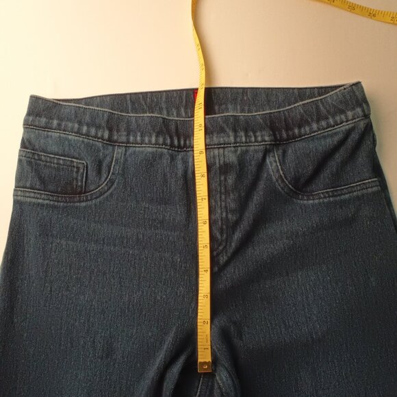 Spanx Jean Ankle Leggings Size L Mid Rise Skinny Leg Medium Dark Wash - Picture 7 of 9